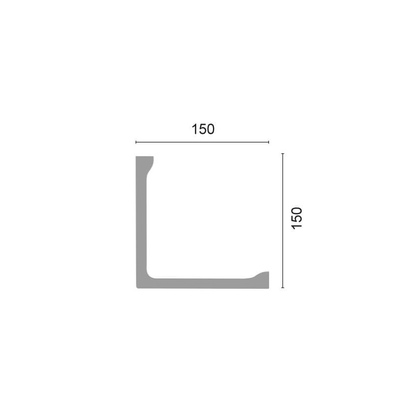 Licht-Profil, zum Einbau von LED-Spots  und anderen Strahlern, H 150, Ausl. 150, L 2000 Bild 5