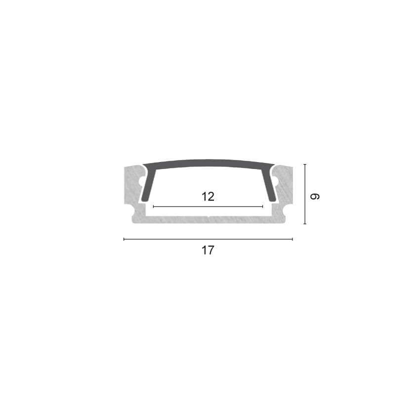 U-Profil aus Aluminium, PL1, fr LED-Strips bis 12 mm, (max. 14,4W/m),  B 16,8 mm, H 5,91 mm, L 2.000 Bild 3