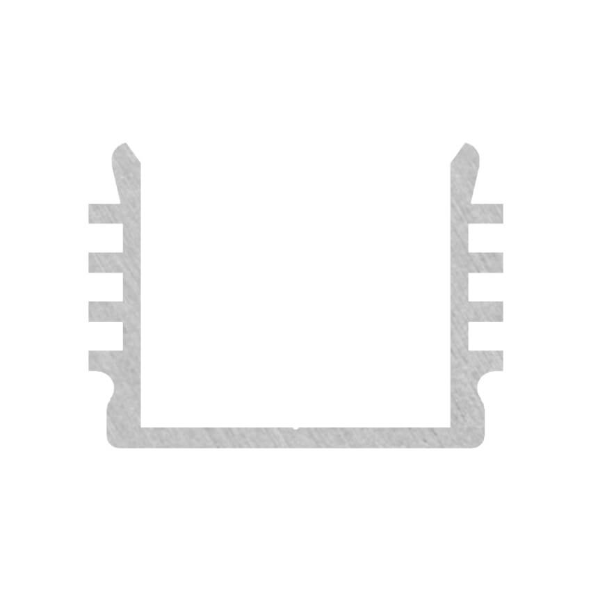 U-Profil aus Aluminium, PL5, fr LED-Strips bis 12 mm, (max. 14,4W/m),  B 16,8 mm, H 12,41 mm, L 2.000