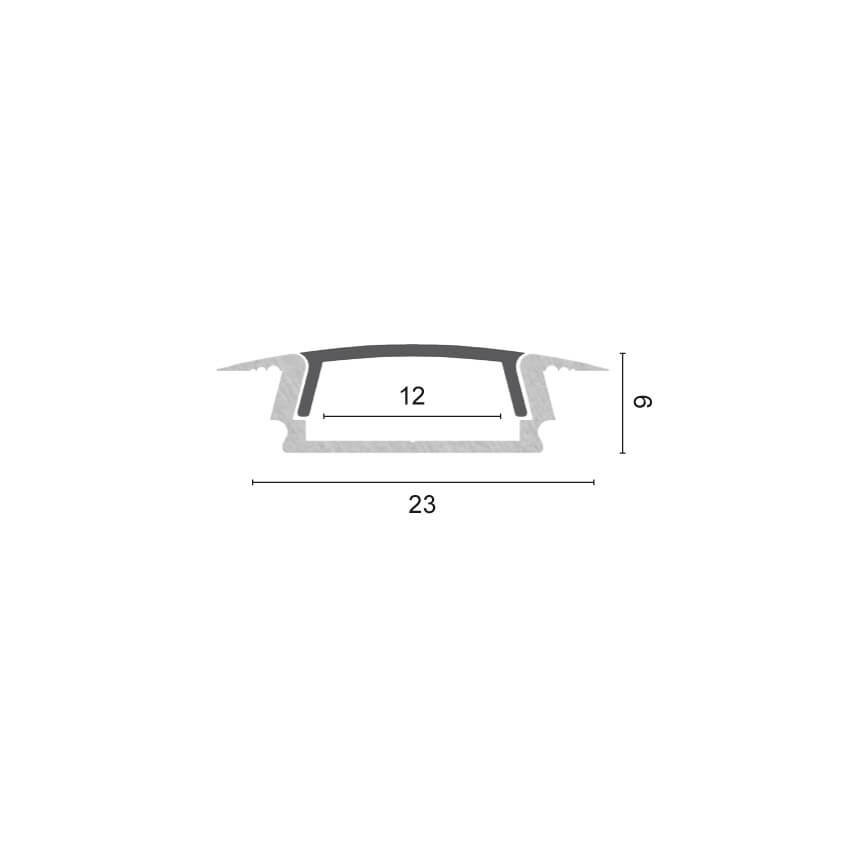 U-Profil mit Kragen aus  Aluminium, PL8, für LED-Strips  bis 12 mm, (max. 14,4W/m),  B 16,8 mm, H 5, 91 mm, L 2000 Bild 3