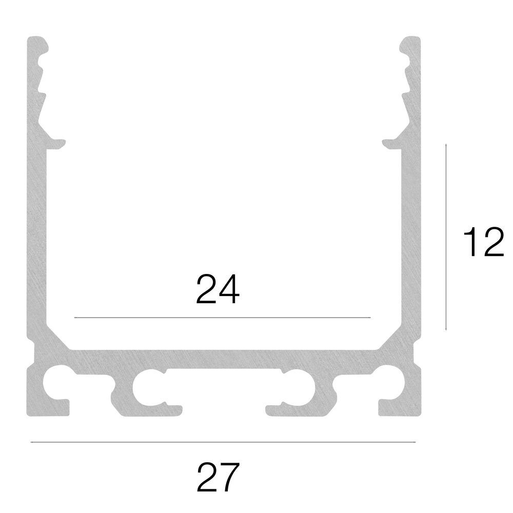 U-Profil aus Aluminium, PN6, fr LED-Strips bis 24 mm, (max. 29W/m),  B 26,79 mm, H 26 mm, L 2.000 Bild 3