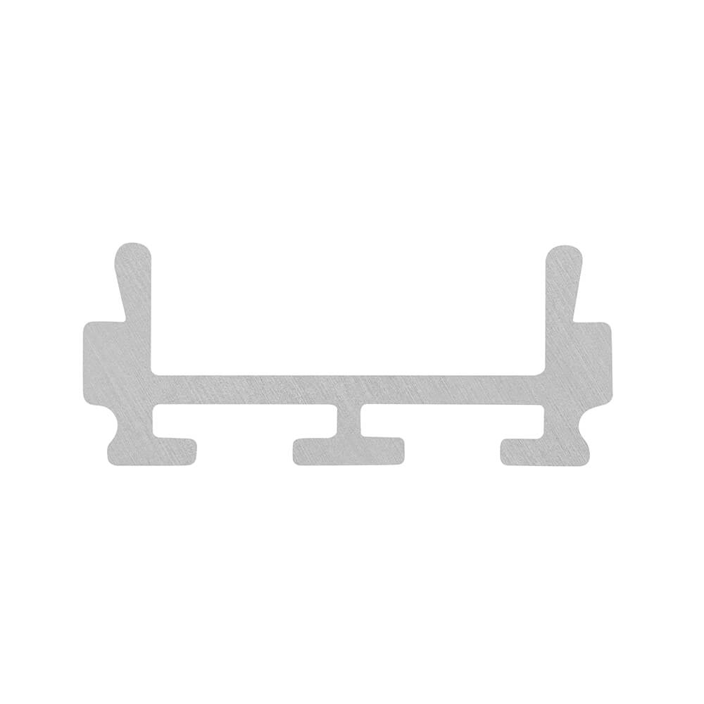 U-Profil aus Aluminium, PL6, fr Strips bis B 12 mm, (max. 14,4W/m), ohne sichtbare Profilkante, B 16,8 mm, H 7,09 mm, L 2.000