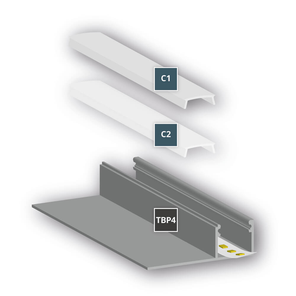 U-Profil aus Aluminium, TBP4, mit Flgel, Eckschutz-Profil, fr Strips bis B 14 mm, (max. 14,4W/m), H 14,5, B 14,9 mm, L 2.000 Bild 5