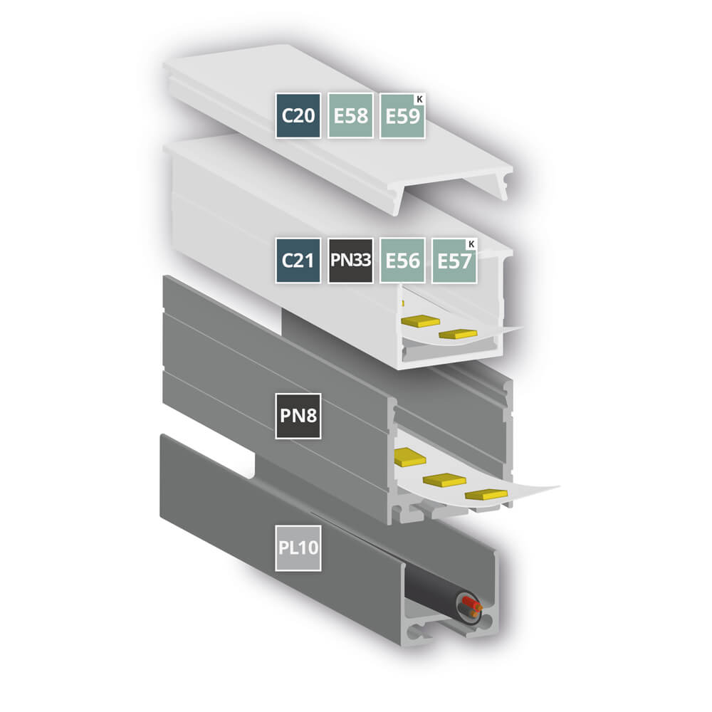 U-Profil aus Aluminium, PN8, fr Strips bis B 16 mm, B 19,2 mm, H 18,1 mm, L 2.000 Bild 4