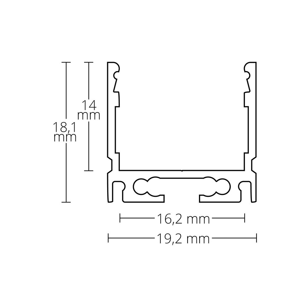 U-Profil aus Aluminium, PN8, L 2.000, B 19,2, H 18,1,  f�r Strips bis B 16 Bild 5