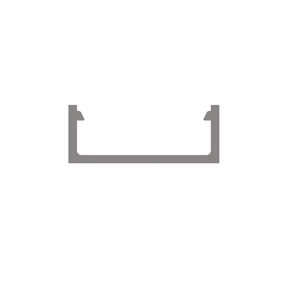 U-Profil aus Aluminium eloxiert, fr Strips bis B 13 mm, B 15, H 6, L 2.000