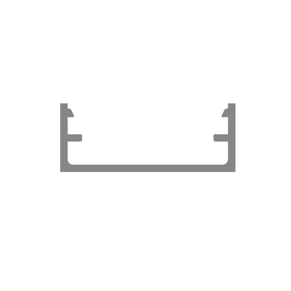 U-Profil aus Aluminium eloxiert, fr Strips bis B 16 mm, B 20, H 8, L 2.000