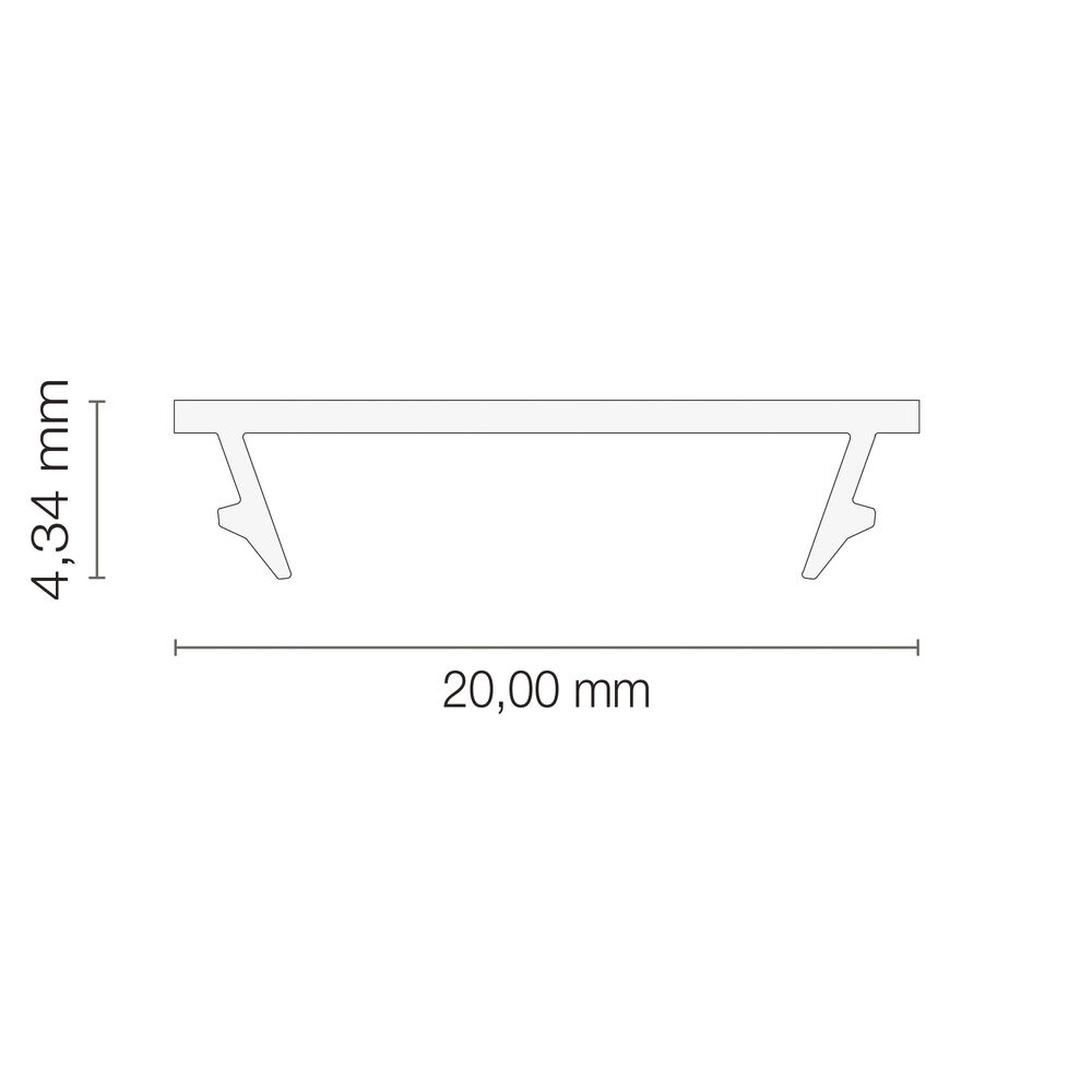 Clip-Profilabdeckung, opal, f�r Alu-Profile Exo-N1_16/ N2_16/V2_14/T3_16/T3H_16/ T5_16/F1_16/F1H_16/F2_15, L 2.000 Bild 2