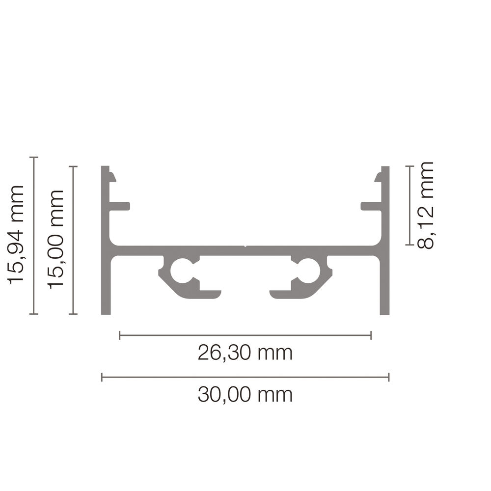 U-Profil aus Aluminium eloxiert, fr Strips bis B 24 mm, B 30, H 15, L 2.000 Bild 3