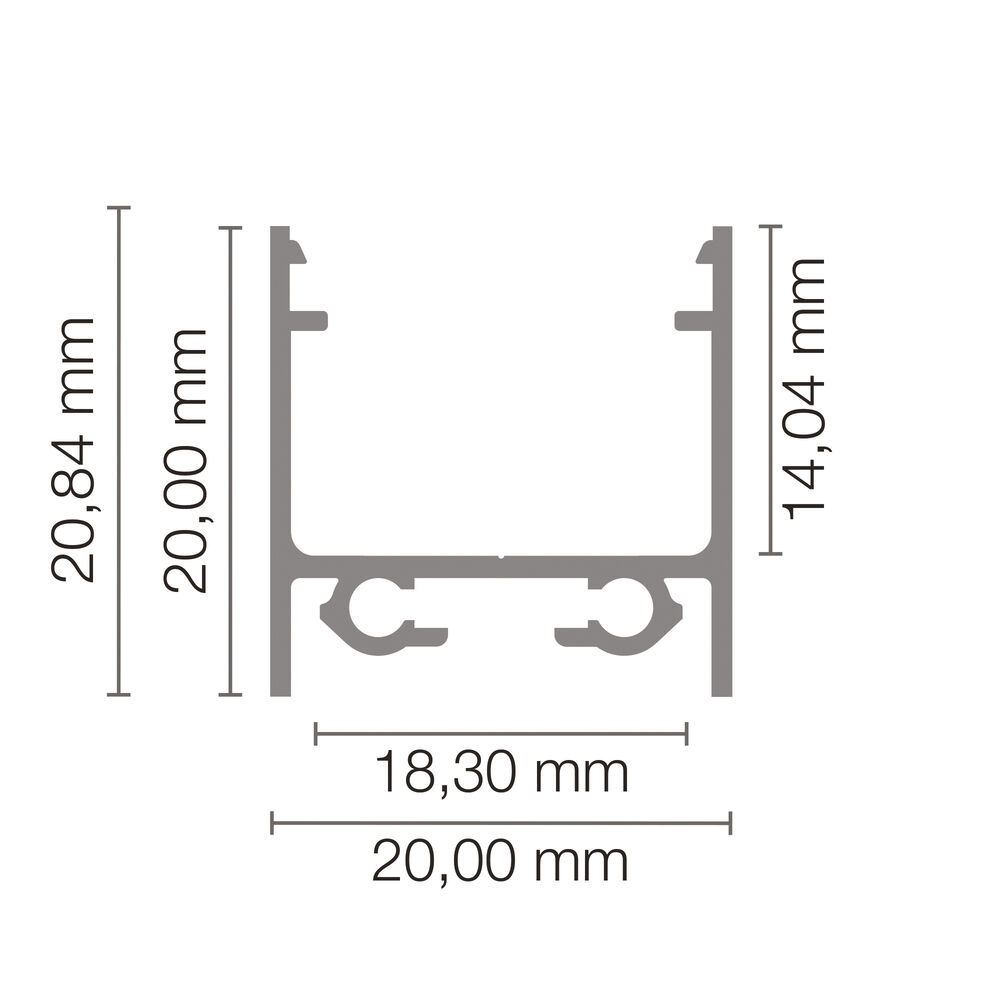 U-Profil aus Aluminium eloxiert, fr Strips bis B 16 mm, B 20, H 20, L 2.000 Bild 3