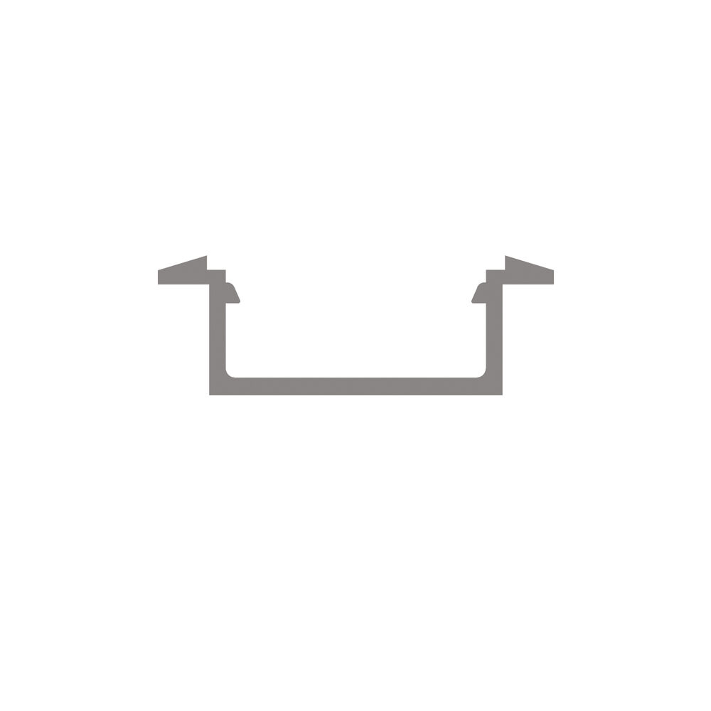 U-Profil aus Aluminium eloxiert, mit Flgelkragen, fr Strips bis B 13 mm, B 15, H 6, L 2.000