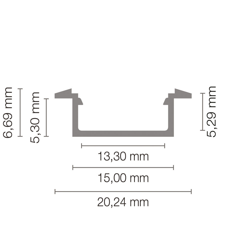 U-Profil aus Aluminium eloxiert, mit Flgelkragen, fr Strips bis B 13 mm, B 15, H 6, L 2.000 Bild 3