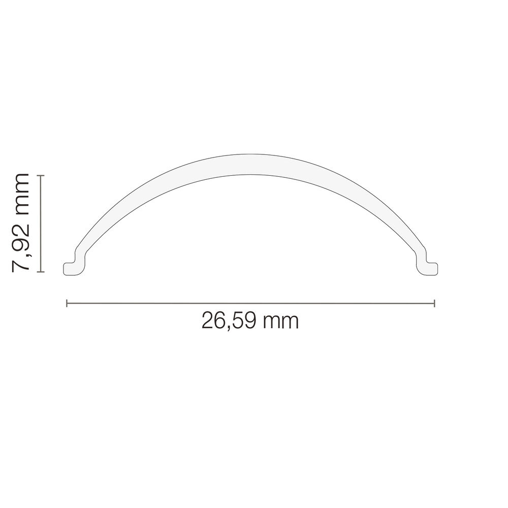 Clip- oder einschiebbare Profilabdeckung, opal, halbrund, f�r Alu-Profil Exo-V1_12, L 2.000 Bild 2