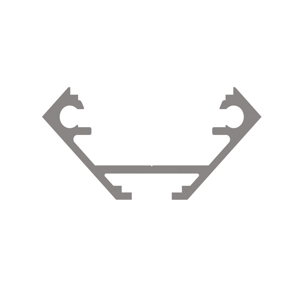 Eck-Profil aus Aluminium eloxiert, fr Strips bis B 14 mm, B 27,05, H 12,35, L 2.000