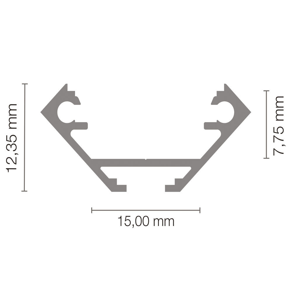 Eck-Profil aus Aluminium eloxiert, fr Strips bis B 14 mm, B 27,05, H 12,35, L 2.000 Bild 3