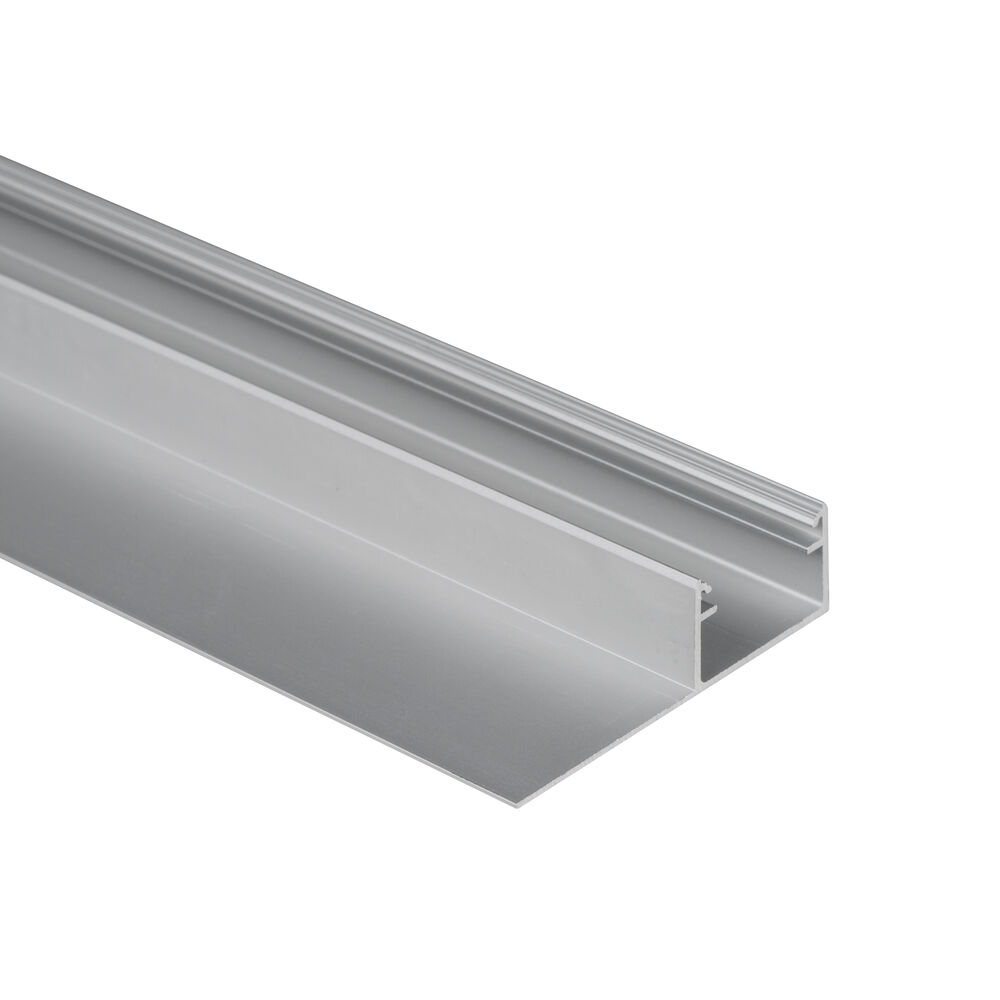U-Profil aus Aluminium eloxiert, mit einem Flgel, fr Strips bis B 16 mm, B 22,24 + Kragen-B 27,9, H 13,29, L 2.000 Bild 2
