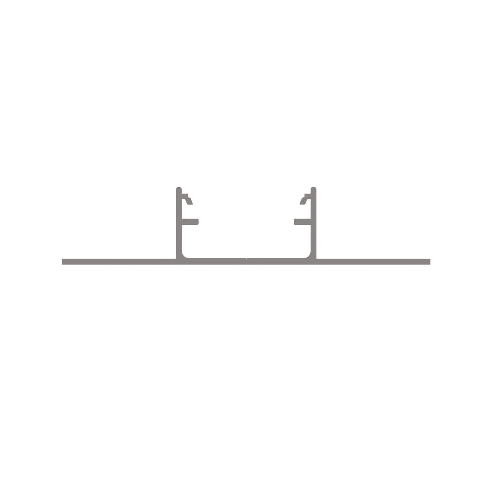 U-Profil aus Aluminium eloxiert, mit zwei Flgeln, fr Strips bis B 16 mm, B 22,04 + Kragen-B je 18, H 10, L 2.000