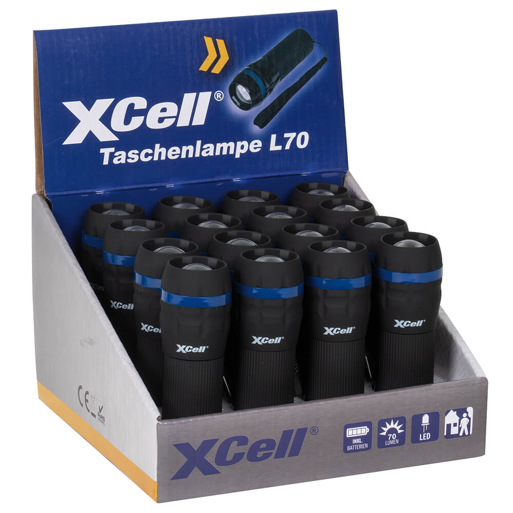 LED-Taschenlampen-Display, X-CELL, 70 lm, 16 Stck