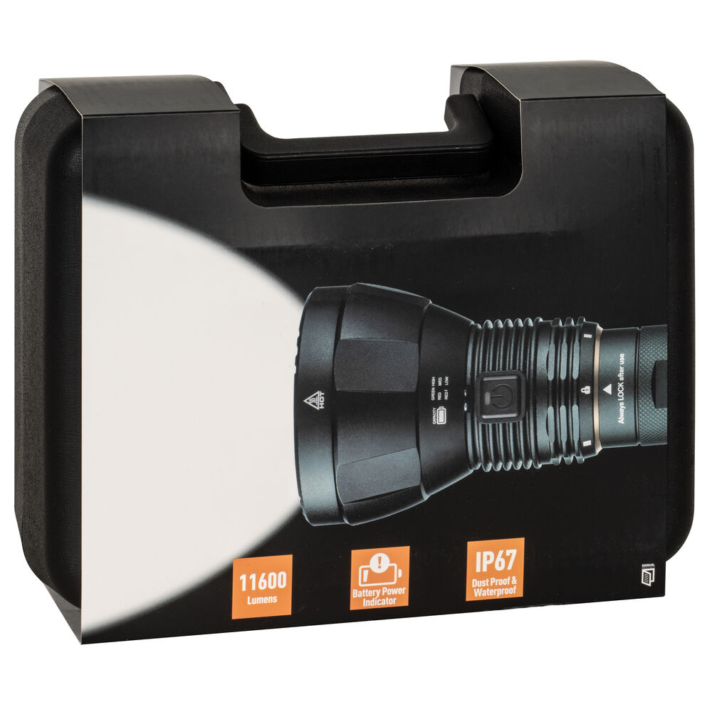 Akku-Taschenlampe, XCELL 11600 4 XHP CREE-LEDs, 180-11.600 lm Bild 4