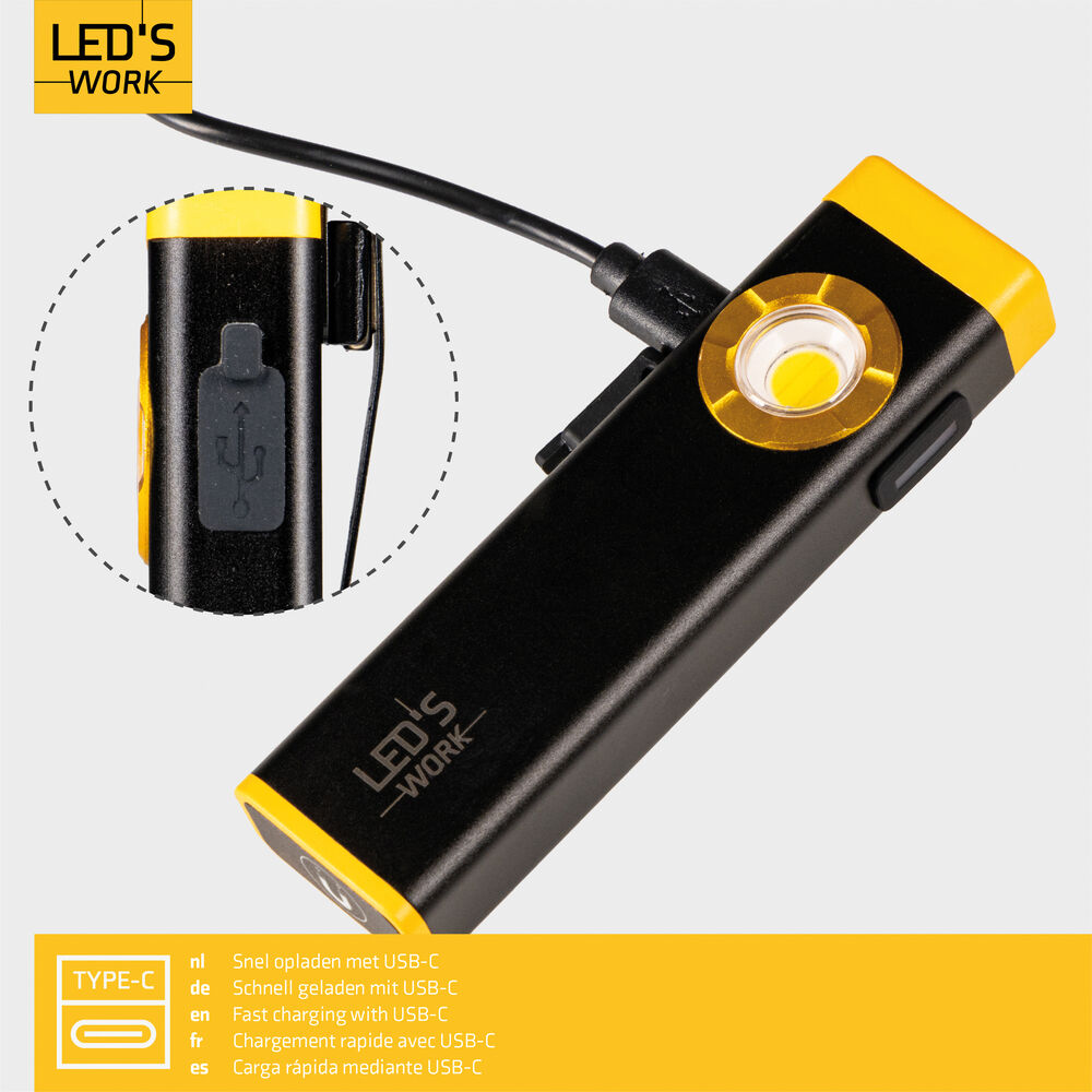 Akku-Handleuchte, LED/4W, 800 lm, 5500K Bild 3