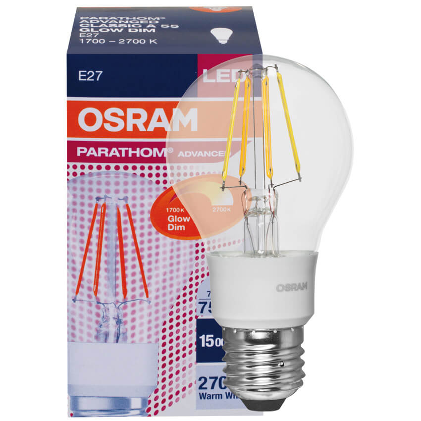 LED-Lampe, PARATHOM ADVANCED CLASSIC A, GLOWdim, AGL-Form, klar,  E27/7W, 750 lm