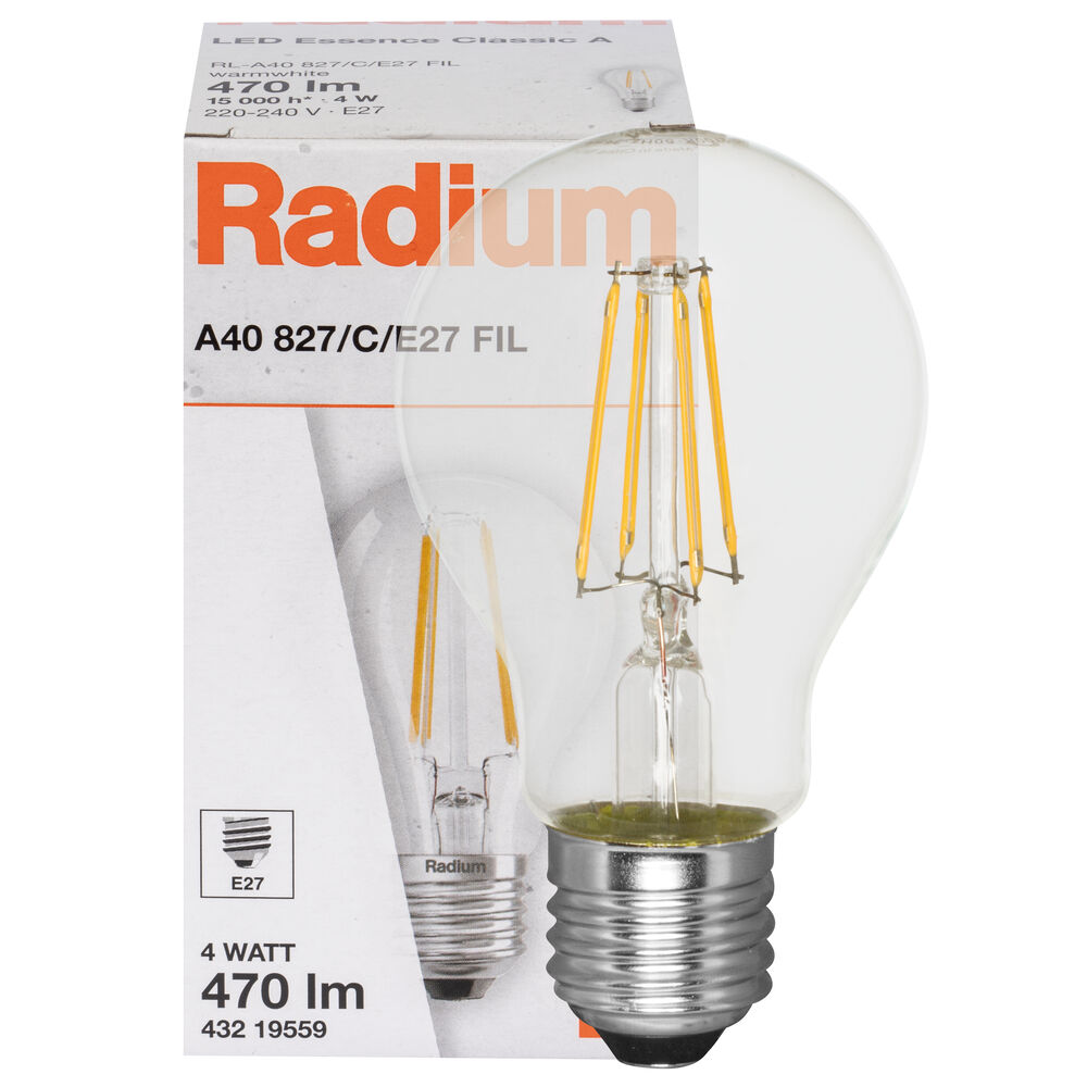 LED-Filament-Lampe, RaLED ESSENCE CLASSIC, AGL-Form, klar, E27, 2700K