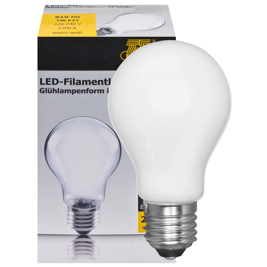 LED-Filament-Lampe,  AGL-Form, matt,  E27/7W, 810 lm