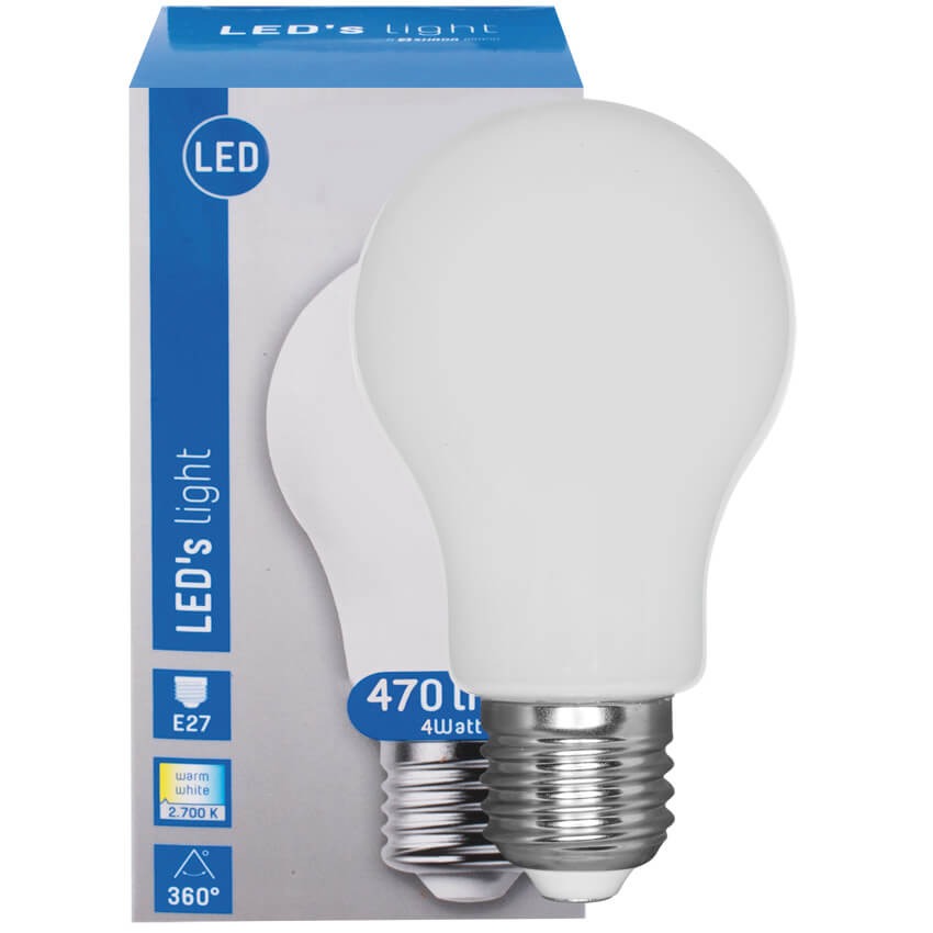 LED-Filament-Lampe, AGL-Form, opal, E27, 2700K