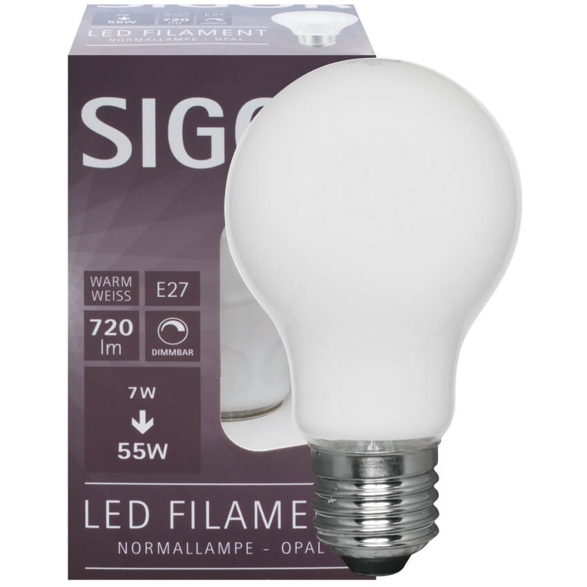 LED-Filament-Lampe,  AGL-Form, opal, E27