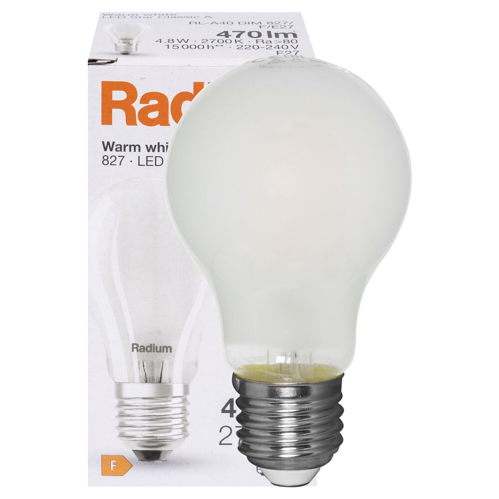 LED-Filament-Lampe, RaLED STAR STANDARD, AGL-Form, matt, E27, 2700K