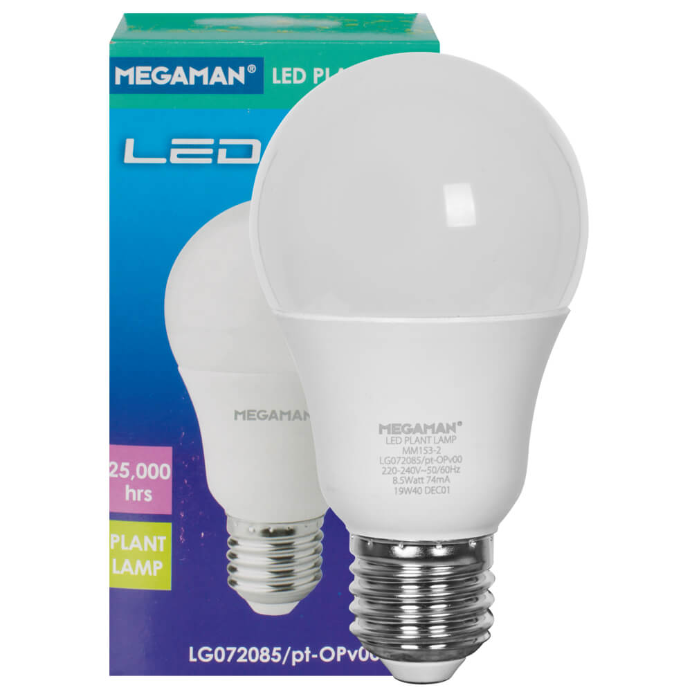 LED-Pflanzenlampe, CLASSIC, AGL-Form, matt, E27/8,5W