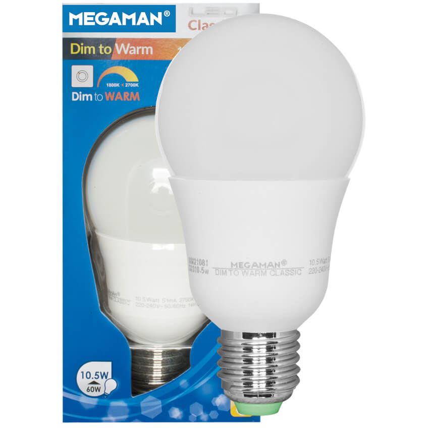 LED-Lampe, AGL-Form, E27/10,5W, opal, 810 lm, 1800-2700K, L 104,  65, DIM TO WARM