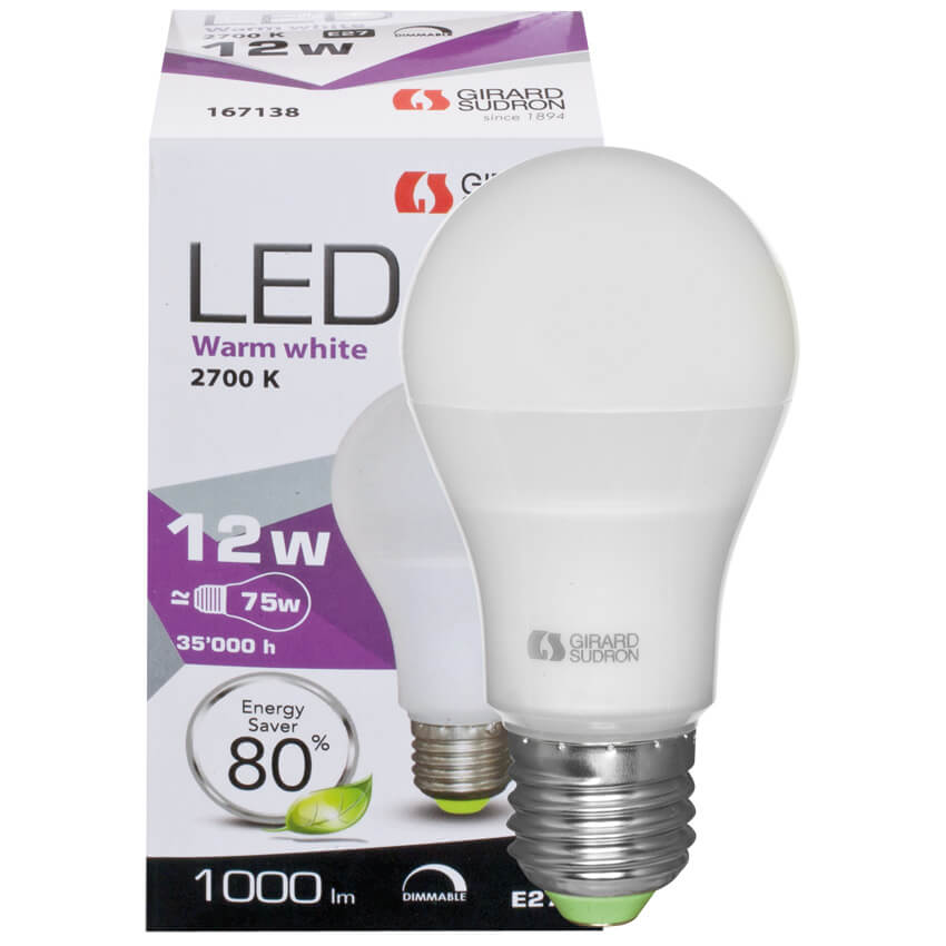 LED-Lampe, AGL-Form,  opal matt, E27/230V
