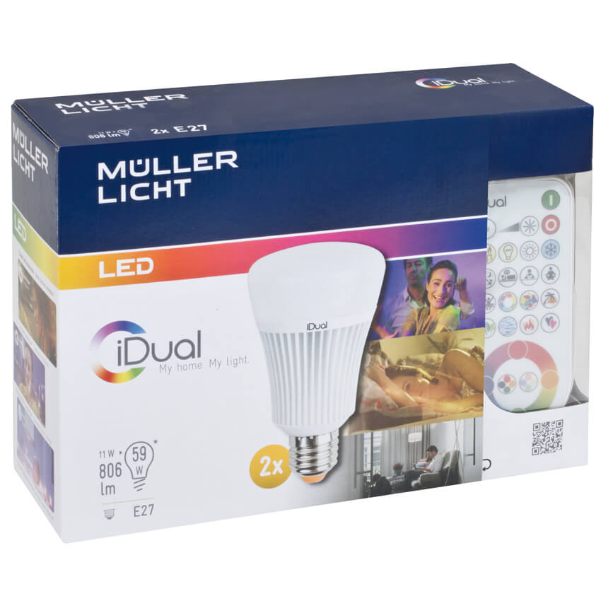 LED-Lampen-Set, AGL-Form, matt, E27/11W, 806 lm,  2200 - 6500K & RGB Bild 2