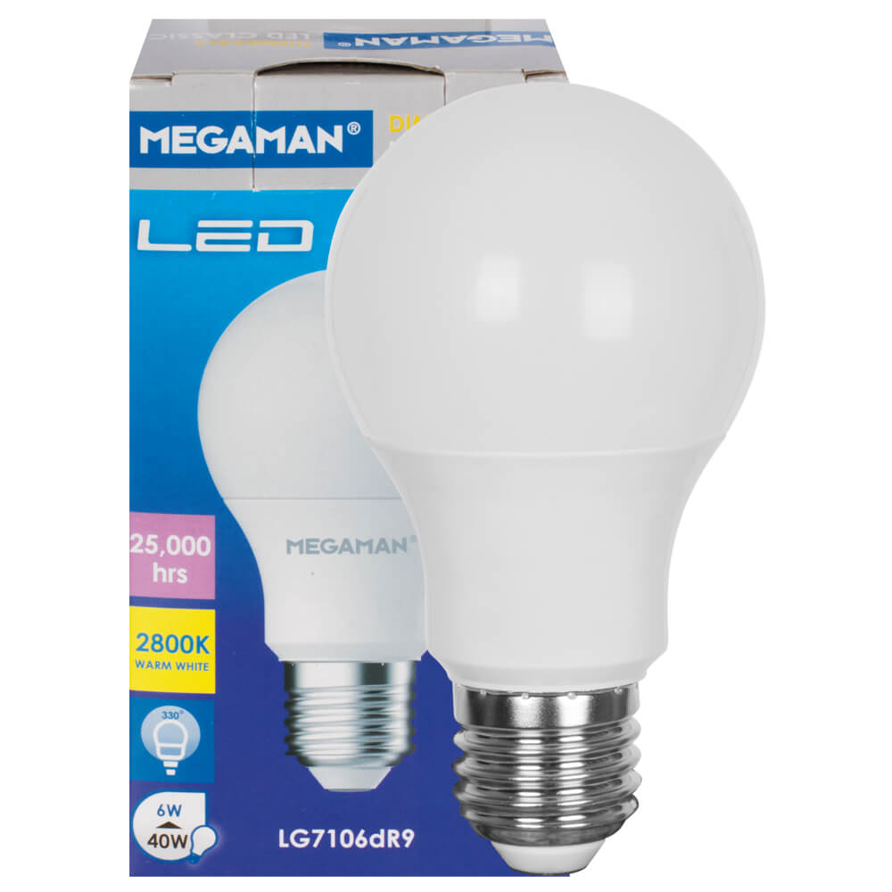 LED-Lampe, CLASSIC, AGL-Form, matt E27/6W (40W), 470 lm, 2800K