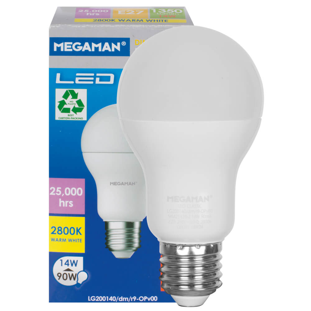 LED-Lampe, CLASSIC, AGL-Form, matt E27, 2800K