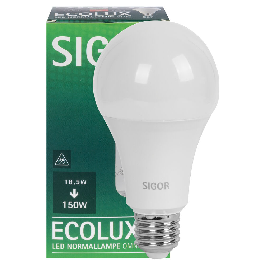 LED-Lampe, ECOLUX, AGL-Form, E27, 2700K