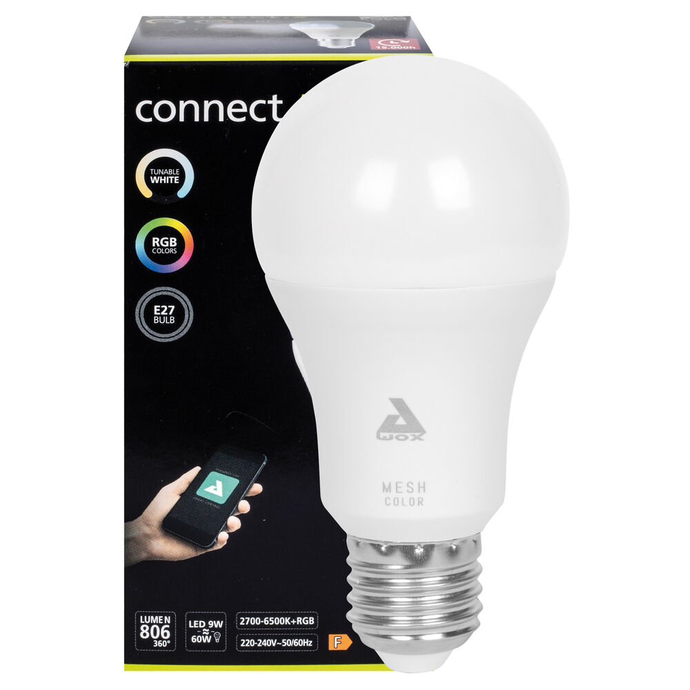 LED-Lampe, CONNECT-Z, E27/9W, 806 lm, 6500K bis 2700K