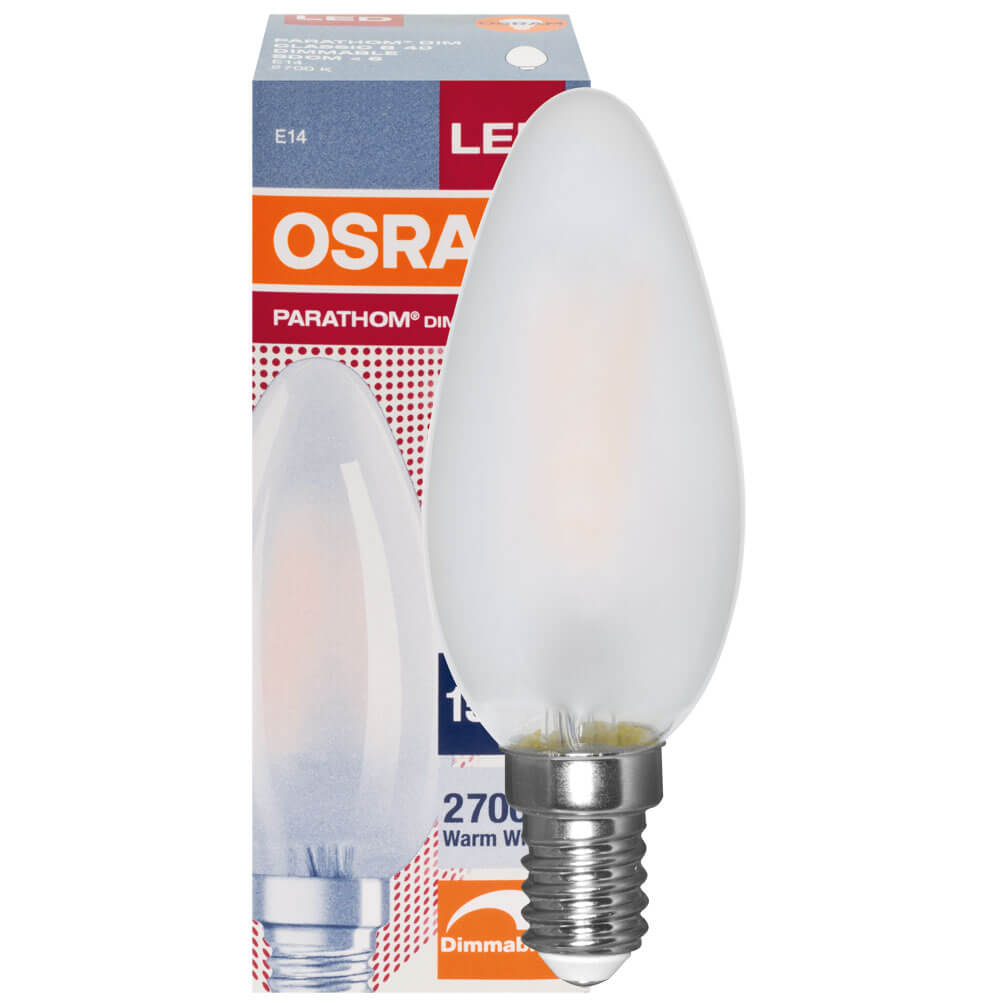 LED-Filament-Lampe, DIM RETROFIT CLASSIC B, Kerzen-Form, matt, E14, 2700K