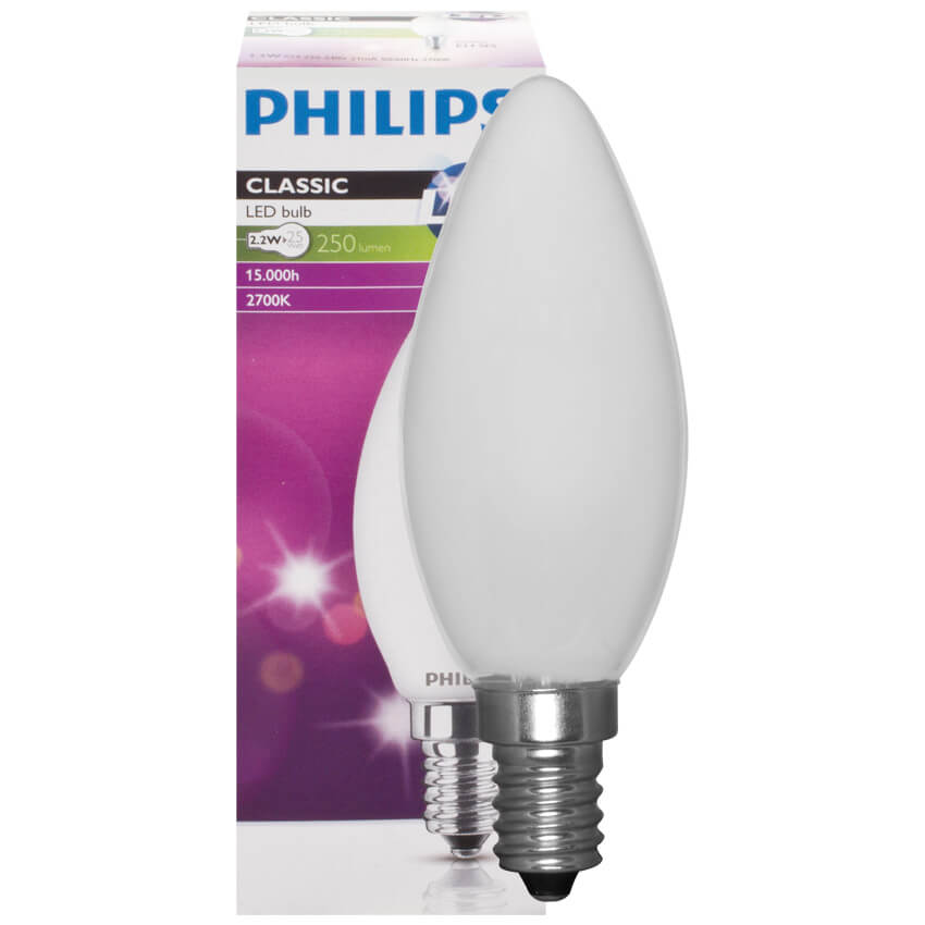 LED-Filament-Lampe, CorePro LEDcandle, Kerzen-Form, matt, E14, 2700K
