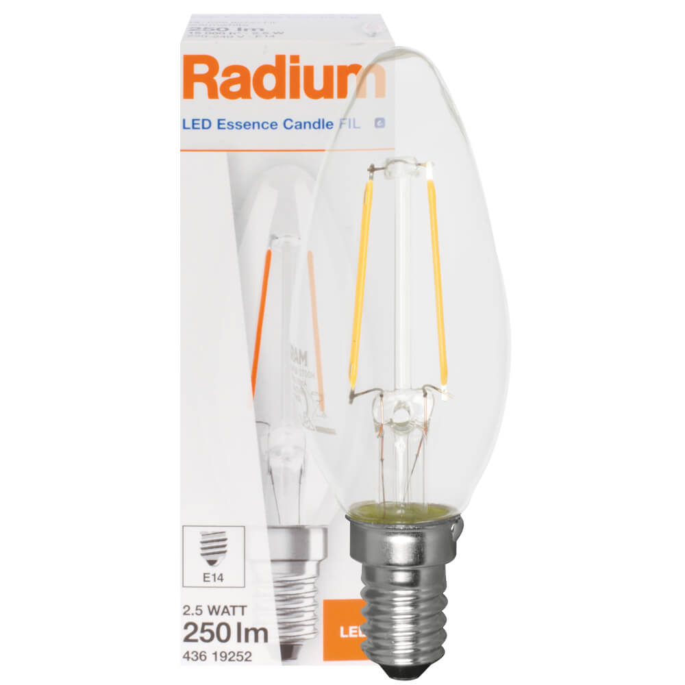 LED-Filament-Lampe, LED ESSENCE CANDLE, Kerzen-Form, klar, E14, 2700K
