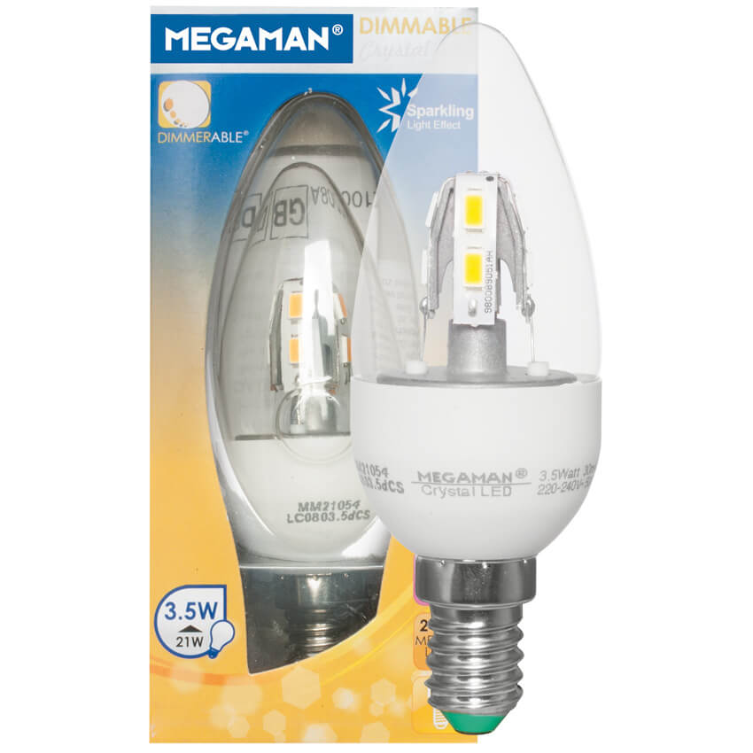 LED-Kerzenlampe, klar, CLASSIC MELLOTONE,  E14/3,5W (25W),  210 lm