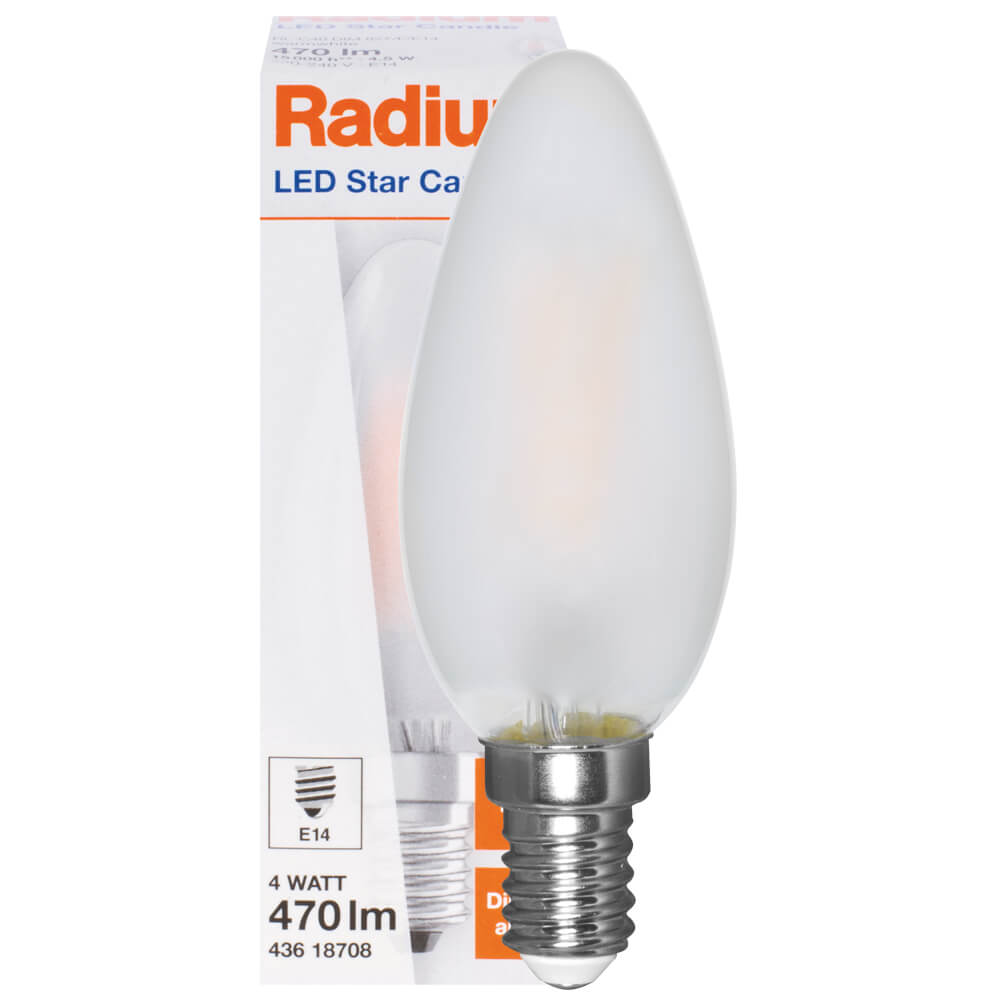 LED-Filament-Lampe, LED ESSENCE CANDLE, Kerzen-Form, matt, E14, 2700K