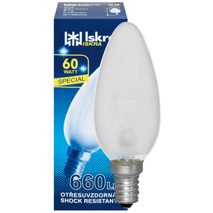Kerzenlampe, E14/60W, matt