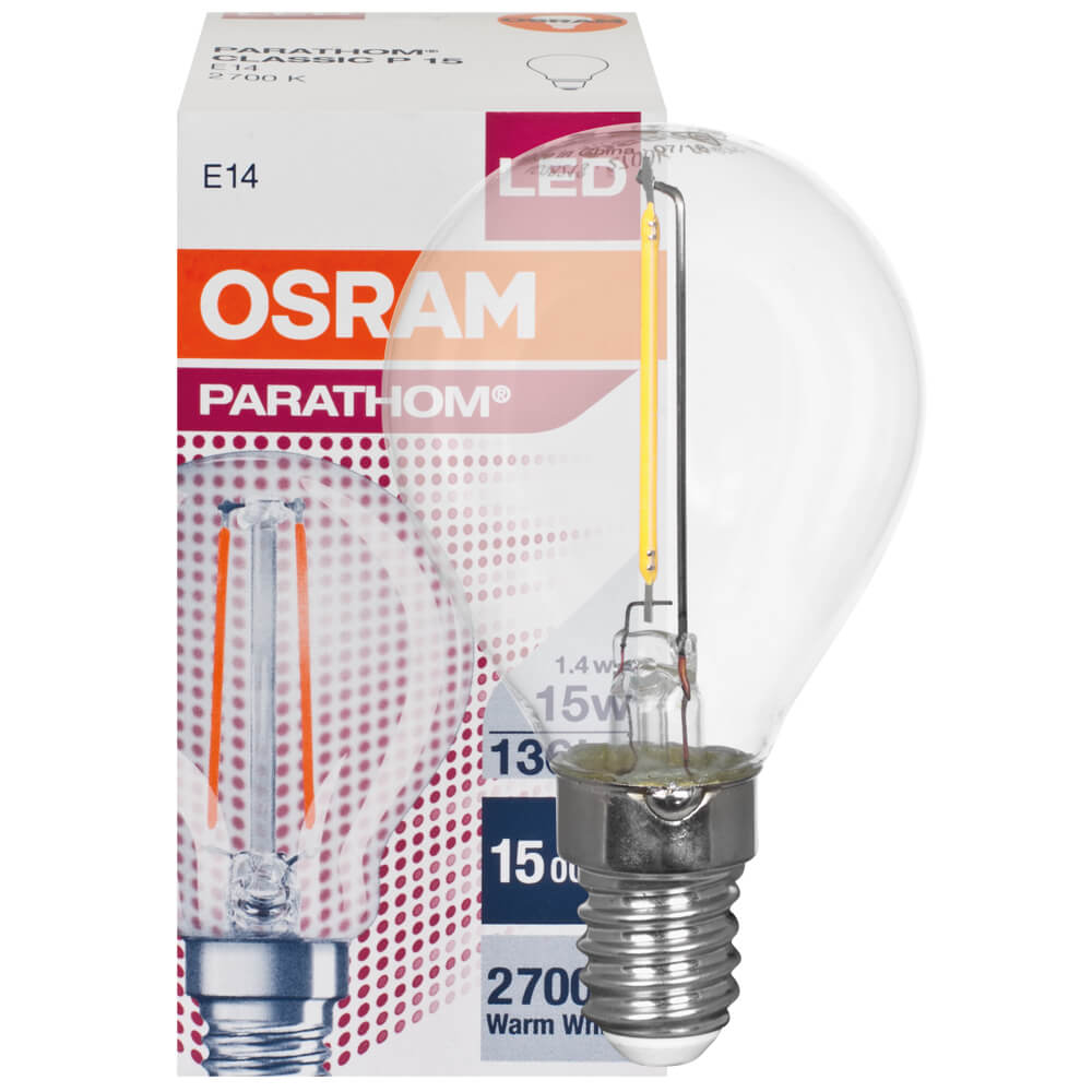 LED-Filament-Lampe, PHARATHOM RETROFIT, Tropfen-Form, klar, E14/1,6W, 136 lm, 2700K