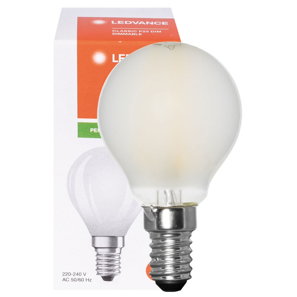 LED-Lampe,  CLASSIC P DIM, Tropfen-Form, matt, E14, 2700K