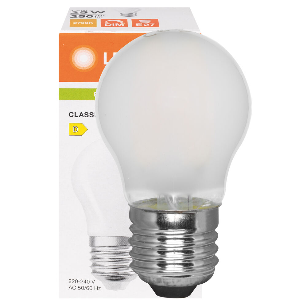 LED-Filament-Lampe, DIM RETROFIT CLASSIC P, Tropfen-Form, matt, E27, 2700K