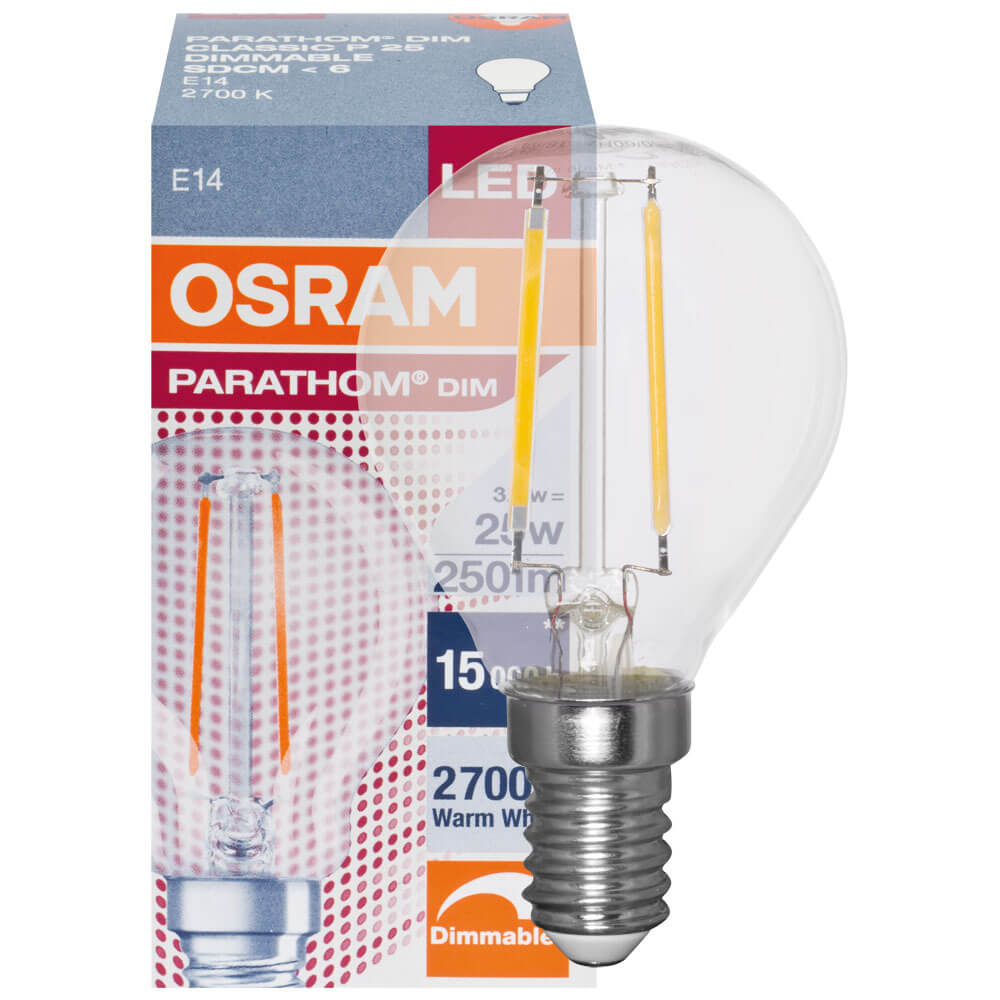 LED-Filament-Lampe, PARATHOM RETROFIT, Tropfen-Form, klar, E14, 2700K