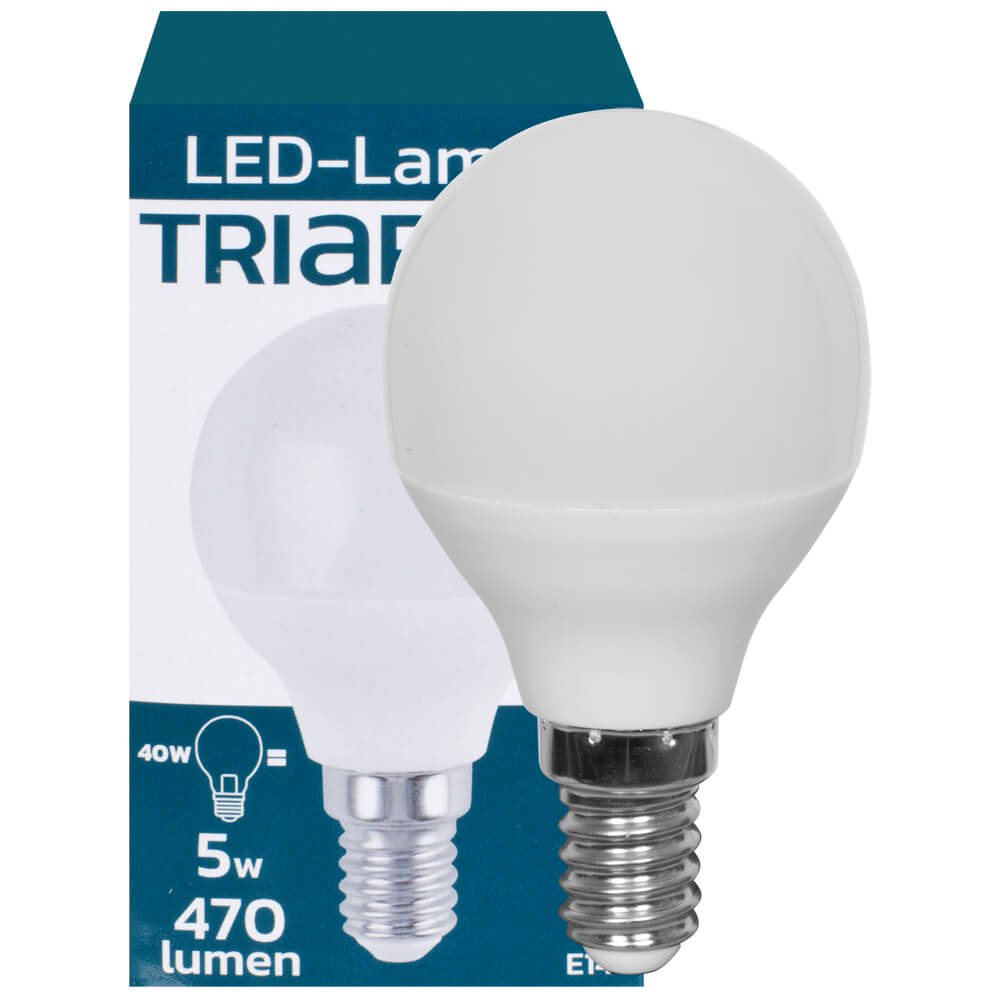 LED-Lampe, Tropfen-Form, matt, E14/5W (40W), 470 lm, 2700K
