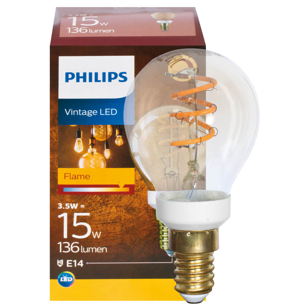 LED-Filament-Lampe, MASTER Value, VINTAGE, Tropfen-Form, gold, E14/3,5W, 2200K-2500K